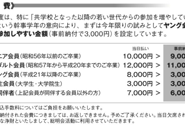 総明会「総会・懇親会」直前緊急連載告知！(パート４)～60回記念はここがすごい～